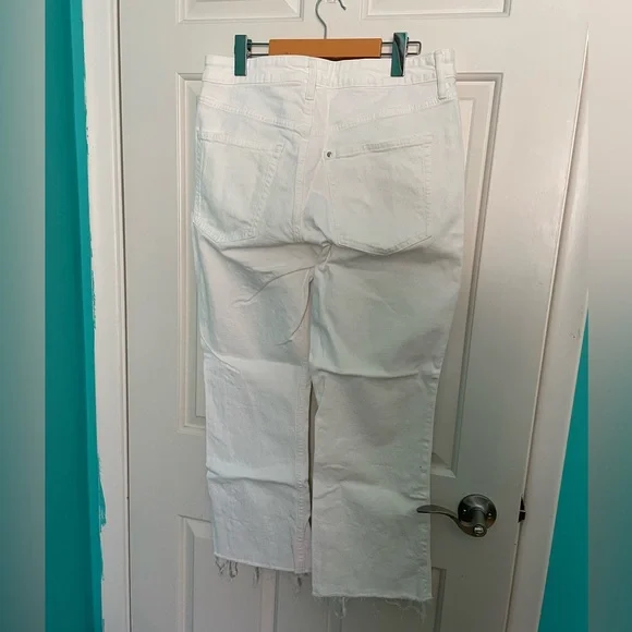 White Jeans with Distressed Hem - Picture 4 of 5